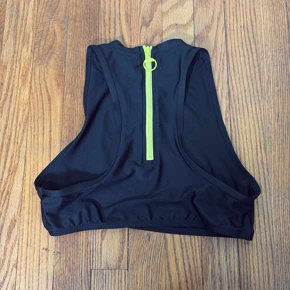 DKNY Black Sleeveless Racerback Pullover Swimwear Bikini Top Size M NWOT Logo - Picture 5 of 6